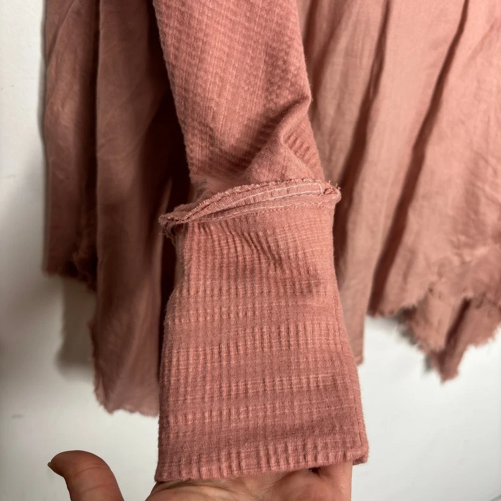 We The Free Coming In Hot Long Sleeve Tunic Trapeze Hem V Neck Oversized Size S - Picture 5 of 13